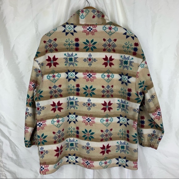 Vintage Arizona Jean Company Snowflake Pattern Fleece Quarter Zip, Size: Small - Picture 5 of 6